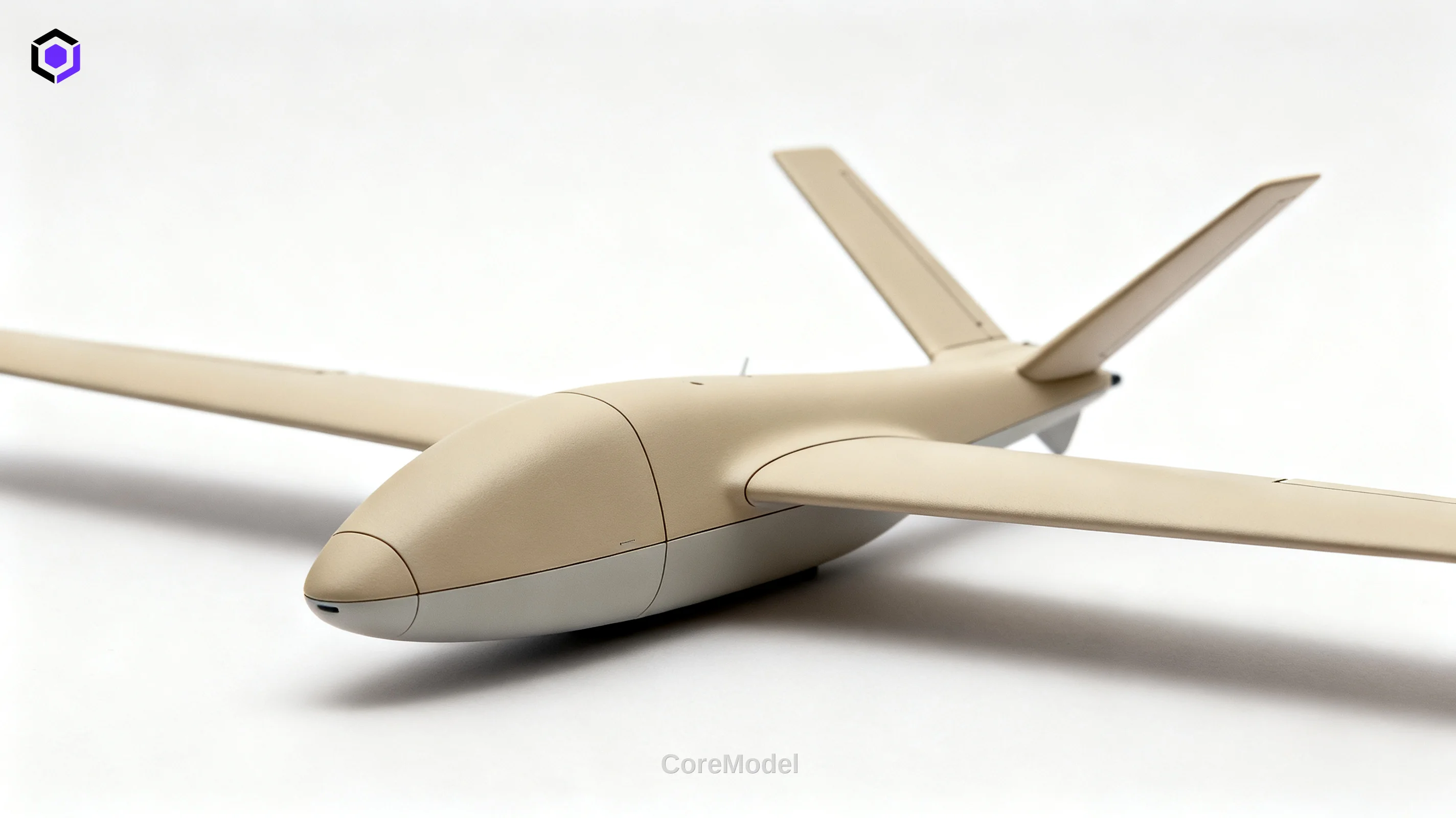 Detailed RC drone and aircraft scale models on display in a professional setting